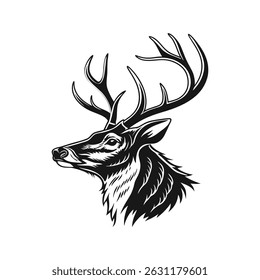 This is a beautiful vector design of a deer head.