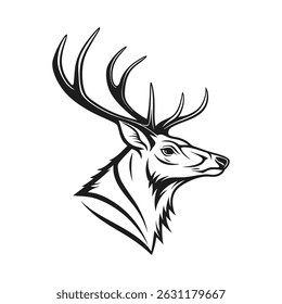 This is a beautiful vector design of a deer head.