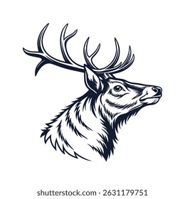 This is a beautiful vector design of a deer head.