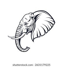 This is a beautiful vector design of a elephant head.
