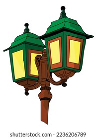 This beautiful vintage street lamp illustration is perfect for adding a touch of classic elegance to any project. The detailed drawing captures the essence of an era gone by