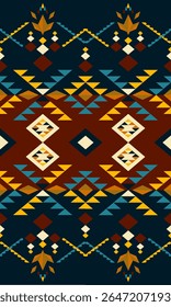 This beautifully crafted pattern draws on triangular shapes, diamond shapes, and teardrop shapes blending geometric precision with a modern touch.