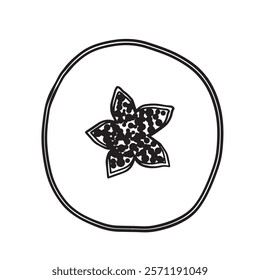 This is a beautifully stylized Black and White Floral Design Illustration that captivates