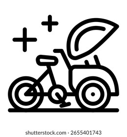 This Becak icon is suitable for Indonesian culture, etc.