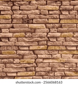 This is the best copy of stones on the wall with a textured background in the form of large or small mountain stones looks realistic and stylish. Stone flooring textures. Brown stones.