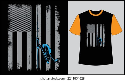 This is best t-shirt. this is american fishing rod illustration flag vector vintage t Shirt design. most popular design. best selling design, top trending design.