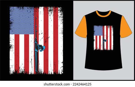 This is best t-shirt. this is american fishing rod illustration flag vector vintage t Shirt design. most popular design. best selling design, top trending design.