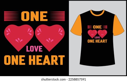 This is best t-shirt. this is one love one heart typography illustration love vector t shirt design. most popular design. best selling design, top trending design.