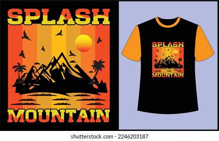 This is best t-shirt. this is splash mountain illustration vector retro vintage t shirt design 1. most popular design. best selling design, top trending design.