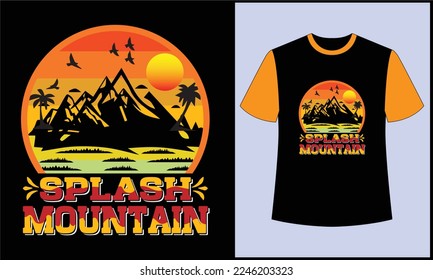 This is best t-shirt. this is splash mountain illustration vector retro vintage t shirt design 2. most popular design. best selling design, top trending design.