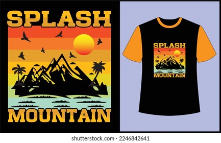 This is best t-shirt. this is splash mountain illustration vector retro vintage t shirt design 1. most popular design. best selling design, top trending design.