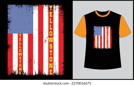 This is best t-shirt. this is yellostone typography illustration usa flag grange vector t shirt design. best selling design, top trending design.