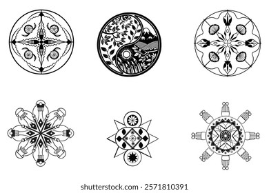 This is a best vector design mandala with illustration line art.