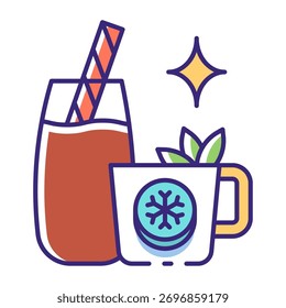 Este icono de bebida es adecuado para la fiesta de Navidad.