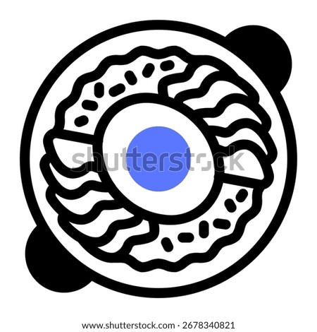 This Bibimbap icon is suitable for Food, World Culinary, etc.