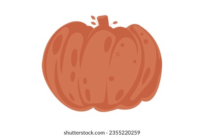 This big pumpkin can be used for fall and Halloween decorations. Cartoon style, Vector Illustration