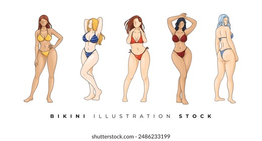 This is a Bikini Illustration Stock, Cool and Colorful design for any graphic design needs. Vector file for any resolution without losing its quality.