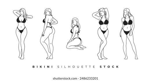 This is a Bikini Silhouette Stock, Cool and Simple design for any graphic design needs. Vector file for any resolution without losing its quality.