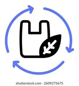 This Biodegradable icon is suitable for Earth Day, Save the Earth, Plastic Pollution, etc