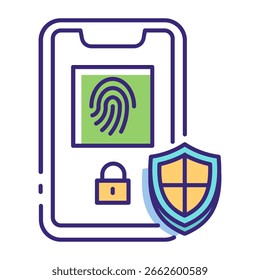 Este icono de biometría es adecuado para la seguridad de la red, seguridad digital, etc