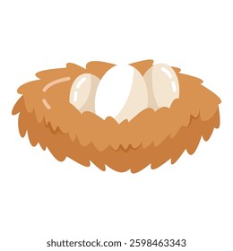 This Bird nest illustration is suitable for cute spring element stickers, etc.