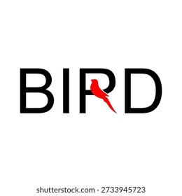 This is a BIRD text logo and bird icon suitable for use in logo designs for food, beverage, livestock, maintenance, animal feed, breeding, community, poultry lovers, printing, stickers companies.
