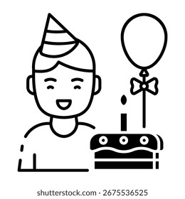 Este icono de cumpleaños es adecuado para cumpleaños, fiesta, etc.