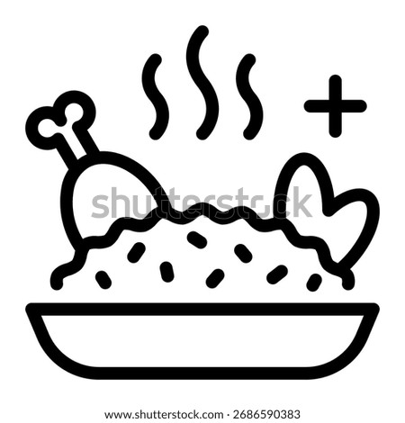 This Biryani icon is suitable for the India Culture, etc.
