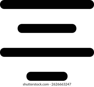  Este es un diseño de icono de alineación negro 