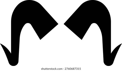 This black animal horns icon designs representing different species from around the world. The includes horns antlers inspired by animals such as gazelle, oryx, addax, waterbuck, saiga antelope etc.