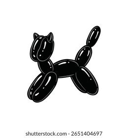 This black balloon cat sculpture features a charming minimalist style, perfect for interior decor. Ideal for playful environments, it adds a touch of whimsy and creativity.