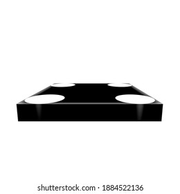 This is a black block vector logo design illustration with 4 white circles on a white background, which can be used as anything
