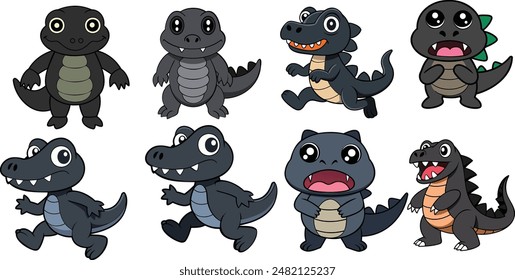 This is a Black Caimans design ,animal vector design  with high quality eps format 