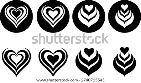 This black coffee latte icon set features a sleek style that emphasizes simplicity and clarity. Designed entirely in solid black, the icon highlights the recognizable shape of a takeaway coffee cup.