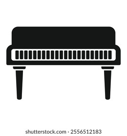 This black grand piano icon represents a beautiful musical instrument