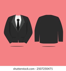 This is a black men's suit created using desktop design software in vector format