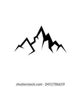 Este es un diseño de logo de una montaña negra