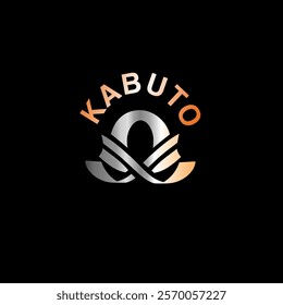 This black and orange Kabuto logo with a minimalist and elegant design depicts a strong and professional visual identity. With elements of the iconic Japanese samurai helmet