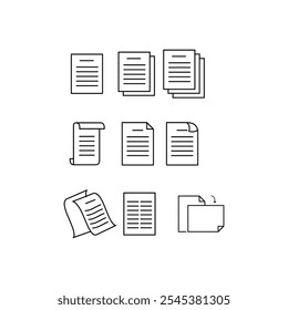 Esta es una Imagen de Vector de iconos de papel negro adecuada para el diseño de iconos de aplicaciones, edición de documentos, bloc de notas, lista, bucle, Botones, nota, blanco, Portapapeles, papel, negocios, etc.