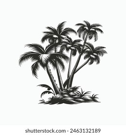 This is black silhouette palm tree