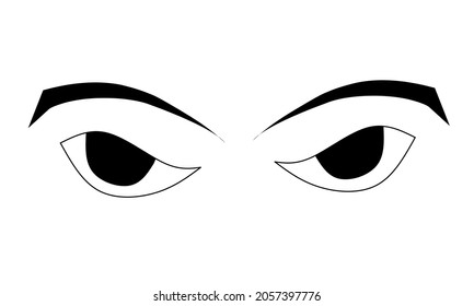 este es un vector de ilustración de ojos en blanco y negro