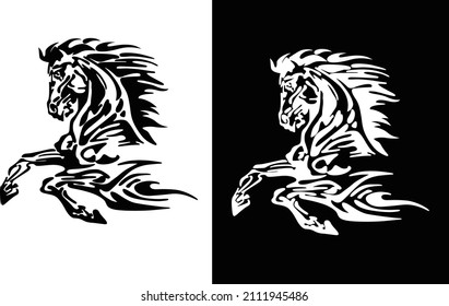 This is black and white horse logo