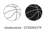 This black and white image features two basketballs, one rendered in light tones and the other in dark, emphasizing visual contrast and simplicity.
