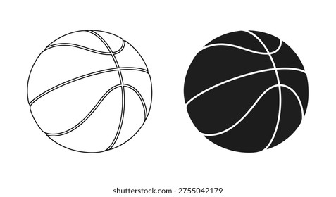 Esta Imagen en blanco y negro presenta dos balones de baloncesto, uno en tonos claros y el otro en tonos oscuros, enfatizando el contraste visual y la simplicidad.