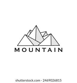 This is a black and white image of several triangle shapes forming a mountain 