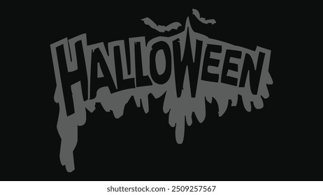 Este é um logotipo preto e branco do Halloween