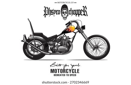 Este diseño de Ilustración vectorial de motocicleta negro y amarillo tiene un fondo blanco, perfecto para todo el contenido.