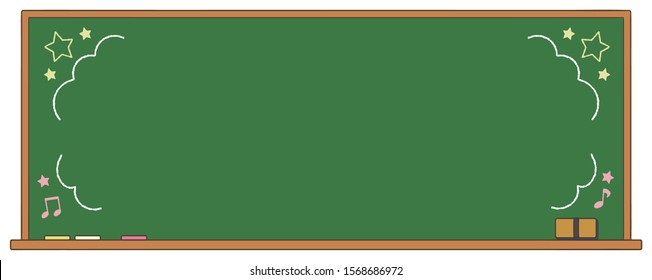 This is a blackboard illustration. Symbols for children are drawn. Along with copy space.