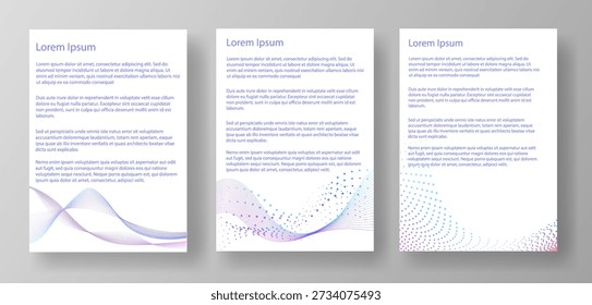 This blank A4 letter mockup template shows three formats designed for vector illustrations. Each format has space for text and offers a modern look ideal for various projects