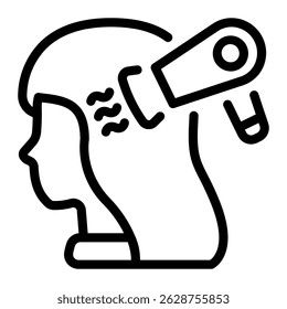 This Blowout icon is suitable for Beauty Salon, Spa, Barber Shop, etc